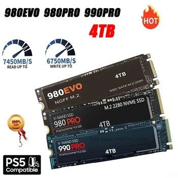 SSD NVME M2 Pcıe Gen 4 7400 Mb / s 4TB 2TB 1TB 2280 Soğutucu SSD Nvme Disk Sürücüleri Dahili PS5 DIY Oyunları Bilgisayar PS4 SSD 2024