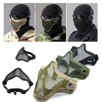 Strike Metal Örgü Maskesi Yarım Yüz Koruma Maskesi Hızlı Kask Kamuflaj Ekipmanları Aksesuarları