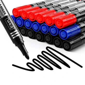 Su geçirmez işaretleyici kalem Yağ Kalıcı Çift İpucu 2.8 mm Uç Siyah Mavi Kırmızı Okul Ofis Kırtasiye