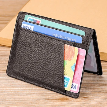 Süper İnce Yumuşak Cüzdan PU Deri Katı Mini Kredi kart tutucu Çok Yuvaları bozuk para cüzdanı cüzdan kart tutucu s Erkek Cüzdan