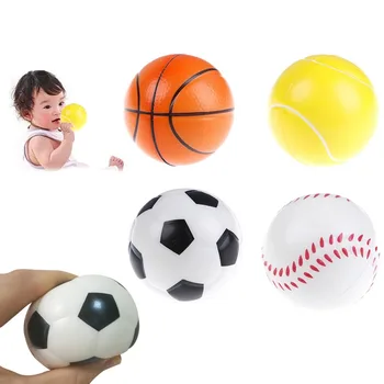 Sıcak Anti Stres 63mm Çocuk Basketbol Beyzbol Yumuşak FootballTennis Oyuncaklar Köpük Sünger Dekompresyon Havalandırma Stres Topları Futbol