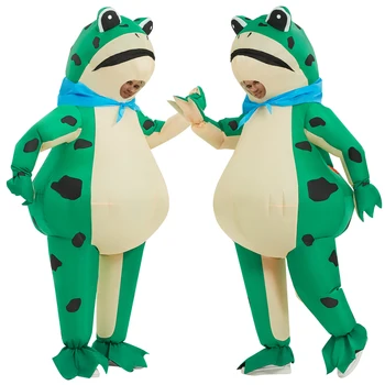 Sıcak Yetişkin Kurbağa Şişme Kostüm Takım Elbise Cosplay Yeni Yıl Karnaval Parti Performans Rol Oynamak Giyim