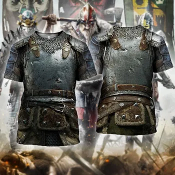 Tapınak şövalyeleri Streetwear Casual Unisex erkek t-shirtü Şövalye Ortaçağ Zırh 3D Baskı T Shirt Harajuku Yaz Kısa Kollu Tee