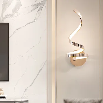Tasarımcı Modern Basit ve Hafif Lüks Alüminyum Özel Şekilli LED Ev Yaratıcı Koridor Yatak Odası Oturma Odası Duvar Lambası