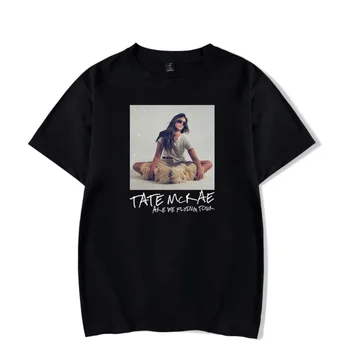 Tate Mcrae Biz Uçan Tur T-Shirt Merch Unisex Kadınlar / Erkekler Casual O-Boyun Kısa Kollu Tee Streetwear Üst
