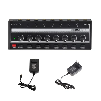 Taşınabilir 8 Kanal kulaklık amplifikatörü Bağımsız Ses Kontrolü ile Her Kanal için Mikser Bağımsız Kontrol N58E