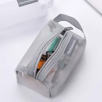 Taşınabilir Kare Örgü çanta Mini Fermuarlı bozuk para cüzdanı Büyük Kapasiteli Anahtar Çanta Moda Kozmetik Çantası Kırtasiye Çantası