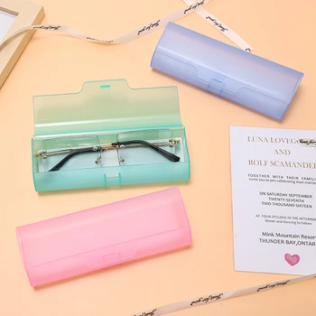 Taşınabilir PVC Şeffaf Gözlük Durumda Güneş Gözlüğü Durumda Yaratıcı Moda Plastik Gözlük Saklama Kutusu Gözlük Rastgele