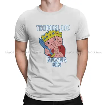 Technoblade Asla Ölmez YouTuber Domuz İmparator Polyester TShirt Erkekler için Klasik Yumuşak Eğlence Tişörtü T Shirt Yenilik Moda