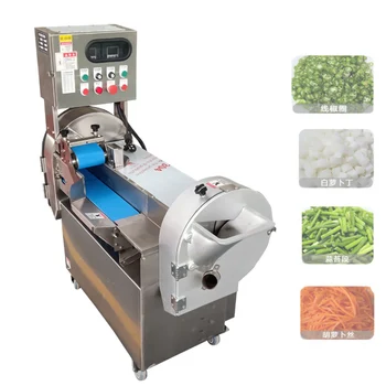 Ticari Sebze Kesici Çift Makine Kafası Çok Fonksiyonlu Sebze Meyve Dilimleme Parçalama Dilimleme Kesme Makinası