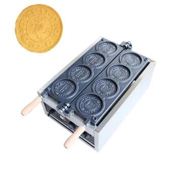 Ticari Yeni tasarım 4 adet Altın Sikke Waffle Makinesi yapışmaz atıştırma yapma makinesi yuvarlak şekil waffle makinesi aperatif ekipmanları