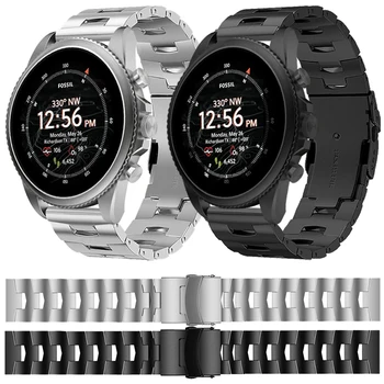 Titanyum Metal Bant Fosil gen 6 44mm Gen6 / gen 5 5e / Gen5 LTE 45mm Kayış 22mm Smartwatch Bilekliği Bilezik Aksesuarı