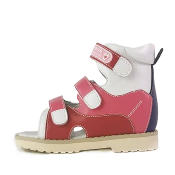 Toddler Kız Sandalet Çocuk ortopedik ayakkabılar Çocuk Deri Kemer Desteği Kanca Döngü Kayışı Düz Ayak Tıbbi Ayakkabı Size22-36