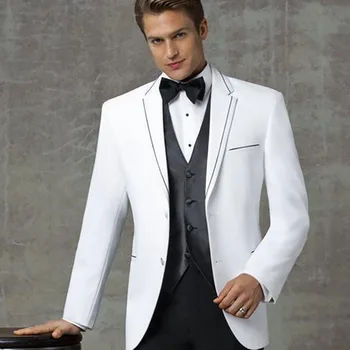 Trajes Elegante Para Hombres Erkek Takım Elbise Düğün Kostüm Çentikli Yaka Tek Göğüslü Lüks Ceket Pantolon Yelek Üç Parçalı Ince