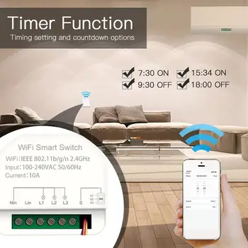 Tuya Alexa Wifi akıllı anahtar 3gang MİNİ Zamanlayıcı Açma-kapama Cihazı Casa Inteligente Otomasyon Modülleri Ev
