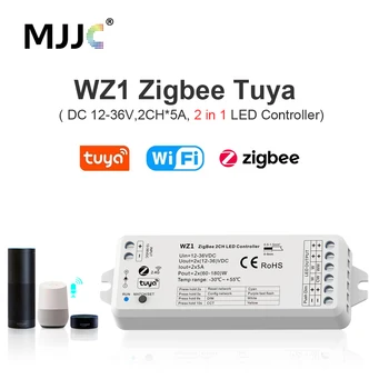 Tuya Zigbee Dimmer LED Anahtarı 12V 24V 36V DC 2CH Kablosuz RF 2.4 G Uzaktan WİFİ Akıllı Yaşam CCT WW CW Şerit Denetleyici WZ1 Dimer