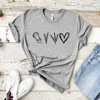 Tuz Biberiye Lavanta Aşk T-Shirt Pratik Sihirli kadın T Shirt İlham Gömlek Kısa Kollu Grafik Tees Tops Kadın