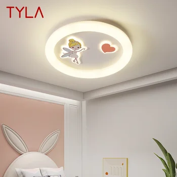 TYLA Modern Led tavan ışık bağbozumu yaratıcı beyaz karikatür çocuk lambası dekor ev yatak odası fikstür için