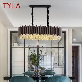 TYLA siyah avize dikdörtgen lamba armatürleri Postmodern lüks kolye ışık ev LED dekoratif oturma yemek odası için
