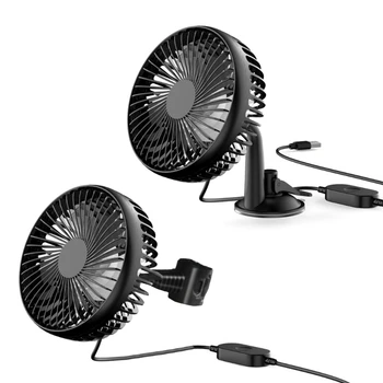 USB Fan, Şarj Edilebilir Taşınabilir Fan, Klipsli / Vantuzlu Fan, Araç Soğutma Fanı Araba Güçlü 3 Hızlı Soğutma Fanı