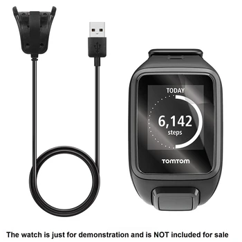 USB şarj kablosu Şarj Kabloları + Ekran Koruyucu Shield Film TomTom Spark akıllı saat Aksesuarları
