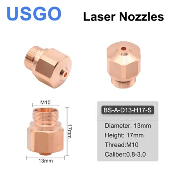 USGO OEM K Serisi Çap.13mm Lazer Nozulları Tek Katmanlı İplik M10 Kalibre 0.8-3mm Fiber Lazer kesme başlığı