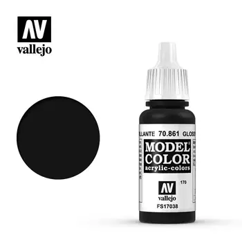 Vallejo Boya Akrilik İspanya AV70861 / 170 Parlak Siyah Akrilik Su Bazlı Model El Boyalı FS17038 Boyalar Boyama 17ml