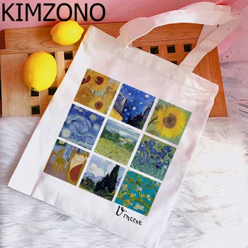 Van Gogh alışveriş çantası bolsas de tela tote alışveriş çantası bakkal bolsa çanta boodschappentas ecobag kumaş özel