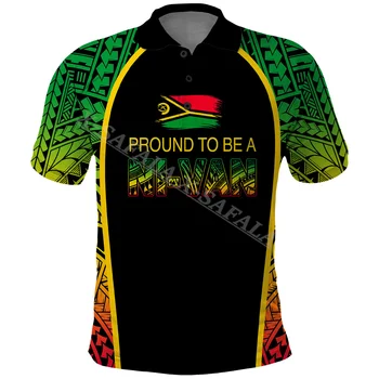 Vanuatu 43rd Bağımsızlık Yıldönümü 3D Baskı polo gömlekler Erkekler Yaka Kısa Kollu StreetWear Casual En Yeni Yaz Giyim-3