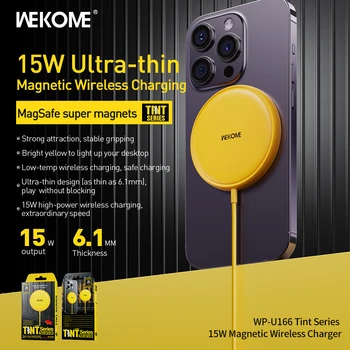 Wekome 15W Manyetik Kablosuz Şarj Cihazı 40W GaN USB C Tipi Şarj Cihazı iPhone İçin Hızlı Şarj 15 14 13 12 Pro Max 11