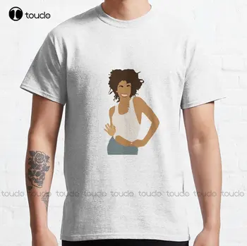 Whitney Houston-Biriyle Dans Etmek İstiyorum Klasik tişört Özel Yetişkin Genç Unisex Dijital Baskı Tee Gömlek Özel Hediye