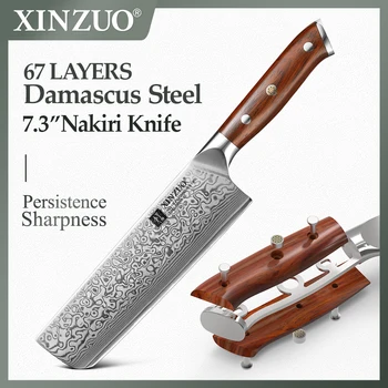 XINZUO 7.3 İnç Nakiri Bıçak 67 Katmanlar şam çeliği Sebze Bıçağı Meyve Bıçağı Keskin Mutfak Pişirme Aracı Zarif Hediye Kutusu