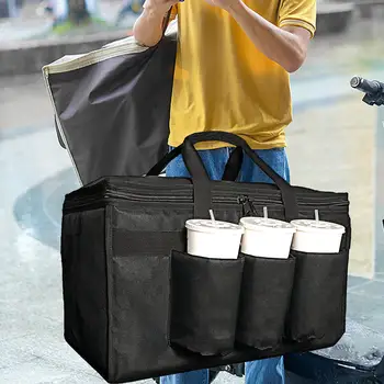 Yalıtımlı gıda dağıtım çantası Yeniden Kullanılabilir Hafif gıda ısıtıcısı alışveriş çantası Açık Profesyonel Ticari Piknik Restoran