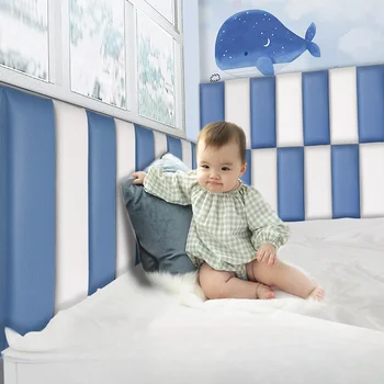 Yatak odası Başucu Başlıkları Yumuşak Çanta Arkalığı Kendinden Yapışkanlı çocuk Odası Duvar Sticker Kalınlaşmış Anti Çarpışma Cabecero Cama