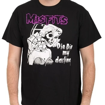 Yaz Moda Misfits Die Die Sevgilim Albüm Kapağı Unisex Kaya T-Shirt Siyah Punk Rock Grubu Tee Kıyafetler