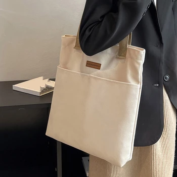Yeni alışveriş çantası bez alışveriş çantası Öğrenci Kitap Büyük kapasiteli saklama çantası omuzdan askili çanta Kadın Çevre Dostu Yeniden Kullanılabilir Çanta