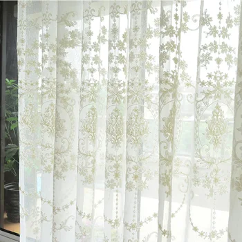 Yeni Avrupa Perdeleri Oturma Yemek Odası Yatak Odası Tarzı Havlu İşlemeli Çiçek Nakış pencere teli