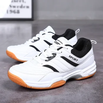 Yeni erkek deri ayakkabı Moda tenis masası Tenis Ayakkabısı Eğitim Badminton Ayakkabı Büyük Boy 38-46 Açık Ayakkabı koşu ayakkabıları