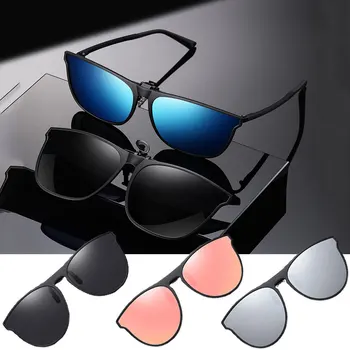 Yeni Flip Up güneş gözlüğü üzerinde klip Parlama Önleyici Polarize Renk Değiştirme Fotokromik Klip Erkek Kadın Gözlük Gece Sürme Gözlük