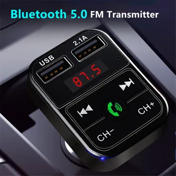 Yeni FM Verici Bluetooth 5.0 Kablosuz Handsfree MP3 Ses Müzik Çalar Çift USB Araç Hızlı Şarj Oto MP3 Çalar