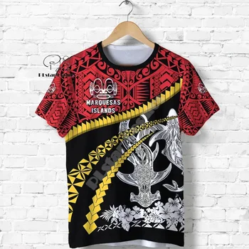 Yeni Fransız Polinezyası Ülke Bayrağı Kültür Marquesas Adaları Tribal Dövme 3DPrint Yaz Harajuku Kısa Kollu T-Shirt X5