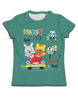 Yeni Hayvan T-shirt Çocuklar için kısa kollu tişört Erkek yeşil Tişört Büyük Boy Bebek Tee Karikatür Basketbol Dış Giyim Çocuk