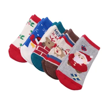 Yeni Noel Çorap 0-1 Yaşındaki Bebek Çorap 3-5-7-9 Ay Yeni Bebek Erkekler ve Kadınlar Kalın Yün Çorap