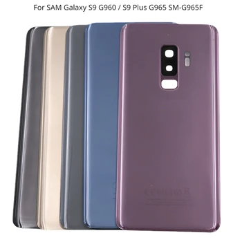 Yeni SAM Galaxy S9 G960 / S9 Artı G965 SM-G965F Pil arka kapak Arka Kapı Cam Panel Konut Case Kamera Lens Değiştirin