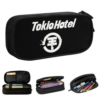 Yeni Türler Pop Rock Tokio Otel Logosu Kalem Kutuları Pencilcases Kalem Kutusu Kız Erkek Büyük Çanta Okul Malzemeleri Hediye Kırtasiye