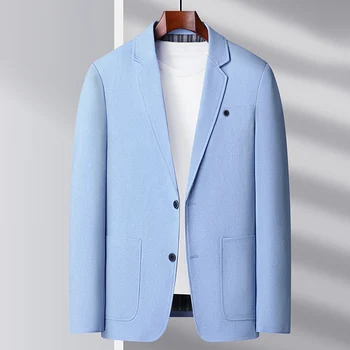 Yeni Ürünler erkek Rahat Rahat takım elbise Yaka Ceket Çizgili Beyefendi Eğilim Düğün Slim-fit Konak Moda Blazer