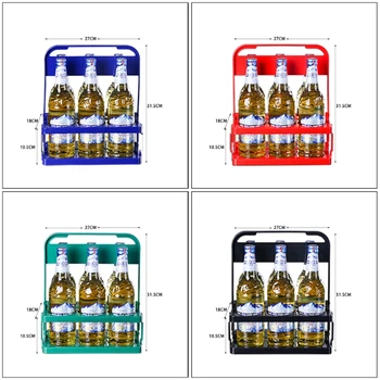 Yeniden kullanılabilir 6 Paket Bira Şişesi Taşıyıcı İçecek Caddy Tutucu Dayanıklı Katlanabilir Bar Likör Şarap bira rafı Sepeti Bardak Organizatör P15F