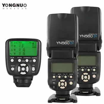 YONGNUO YN560IV YN560 IV Ana Radyo Flaş Speedlite + YN-560TX Denetleyici Canon Nikon için D750 D800 1100D 650D 550D Kamera