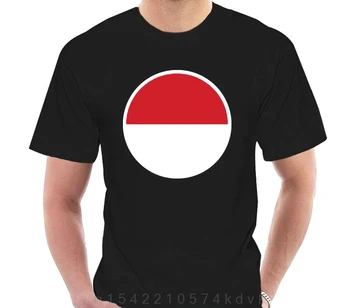 Yuvarlak Endonezya Bayrağı T-Shirt Tee Gömlek Ücretsiz Etiket Endonezya Idn Id Yeni Moda Tee Gömlek @070726