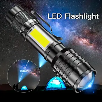 Yüksek Güç XP-GQ5 şarj edilebilir LED el feneri Mini Yakınlaştırma Torch Açık Kamp Güçlü Lamba Fener Su Geçirmez Taktik led ışık